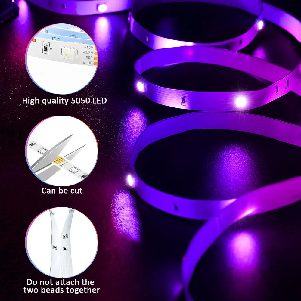 WLAN LED Streifen mit App&Musiksteuerung – Bunte RGB Lichter