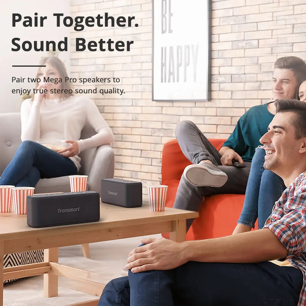 Tronsmart Mega Pro Bluetooth Speaker 60W Portable Speaker with Enhanced Bass, NFC, IPX5 Waterproof, Voice Assistant