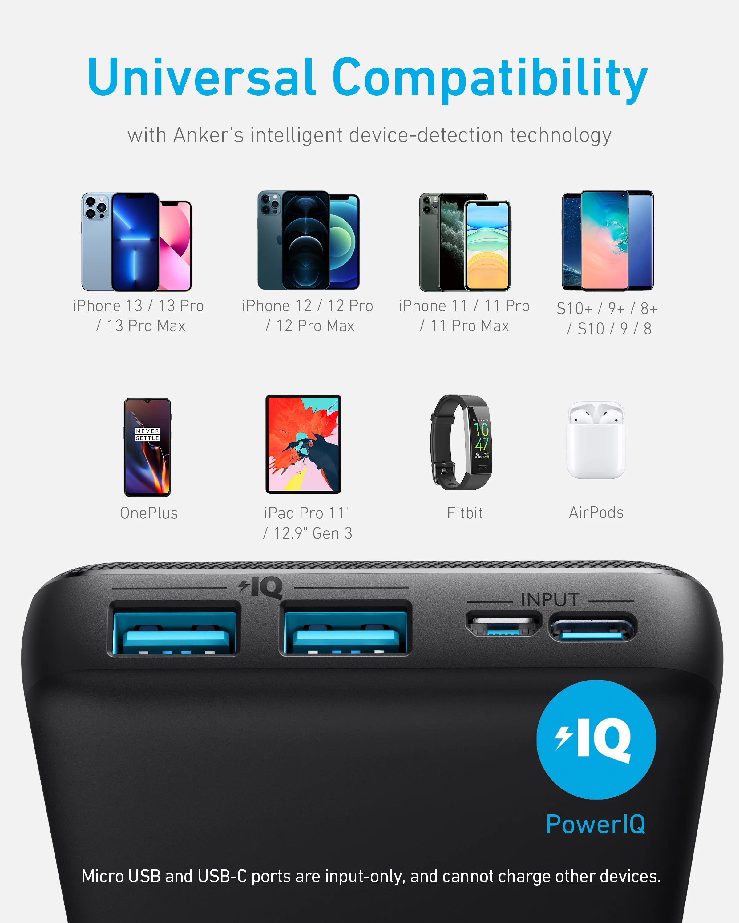 Anker 325 Powerbank 20000mAh PowerIQ USB-C High Energy Density Compatible with iPhone & Android