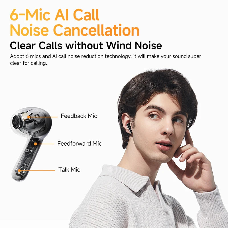 QCY HT10 AilyBuds Pro+ Wireless Bluetooth Earbuds Hi Res LDAC Adaptive Audio ANC Active Noise Cancellation Earphone 28H