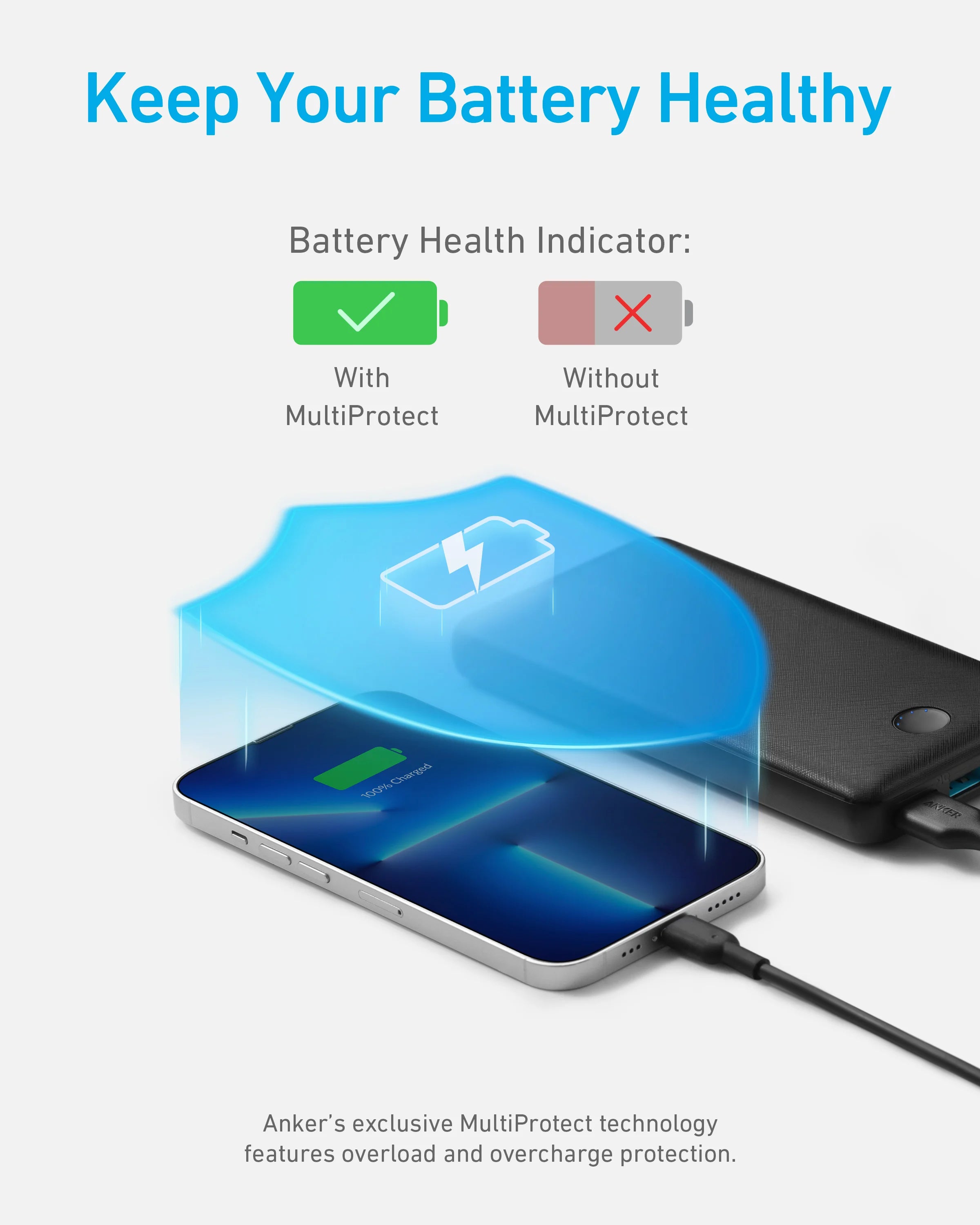 Anker 325 Powerbank 20000mAh PowerIQ USB-C High Energy Density Compatible with iPhone & Android