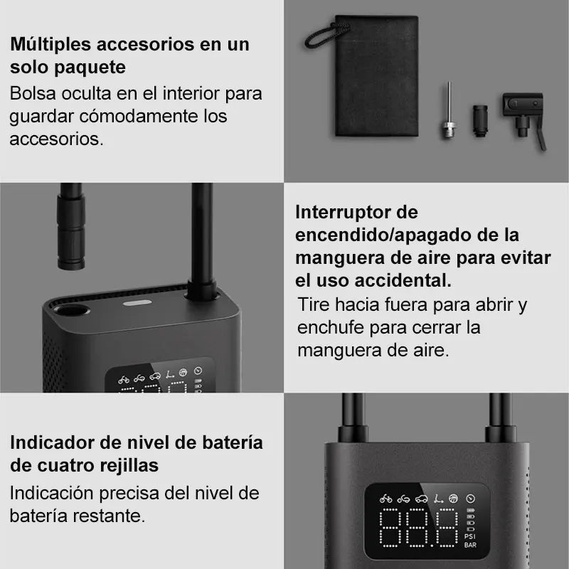Tragbarer Luftkompressor Xiaomi Mijia 2/2D – Smarte Reifenpumpe, 150psi, Digital-Display