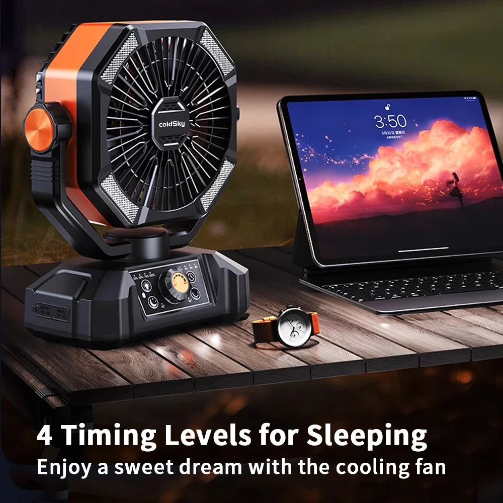 Tragbarer Camping Ventilator 20000mAh, 8 Stufen